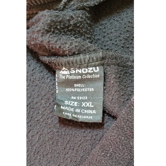 Snozu Mens Fleece Light Jacket Athleisure XXL Zipper Pockets Black Gorp Hiking - Picture 8 of 8